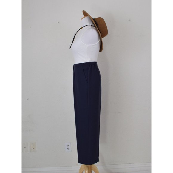 Vintage 90s Blue Flowy Polyester Trousers size 12P |‎ 30-32 waist - Picture 2 of 10